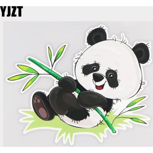 YJZT 16.6×14CM Cute Cartoon Panda Creative Window Windshield Decal Car Stickers Accessories 21A-0582