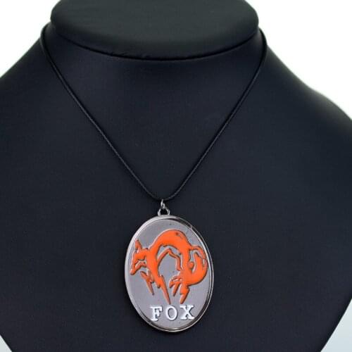 Game Jewelry Rope Statement Necklace Oval Tags with fox pattern Pendants Necklaces
