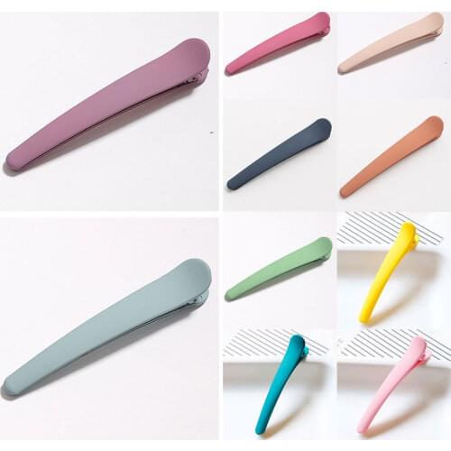 Women Cute Hair Clip Resin Hairpins Matte Solid Color Fashion Hair Pins Barrettes Women Make UP Washing Tool Hair Accessories