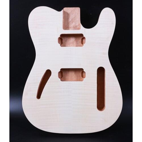 1X Fit Diy Tele Style Electric Guitar Body Mahogany+Flame Maple Veneer hand-made Unfinished