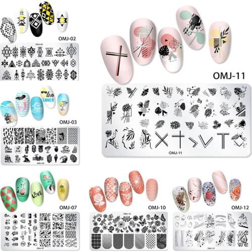 12cm*6cm Rectangle Lace Nail Art Stamping Template DIY Nail Polish Print Image Plates Manicure Accessory Tools