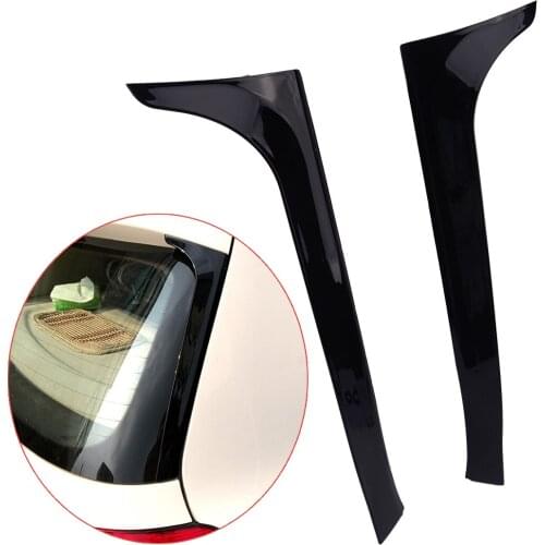 2Pcs Car Rear Window Side Spoiler Wing ABS Glossy Black Fit for VW Golf 6 MK6 GTI GTR GTD 2008 2009 2010 2011 2012 2013