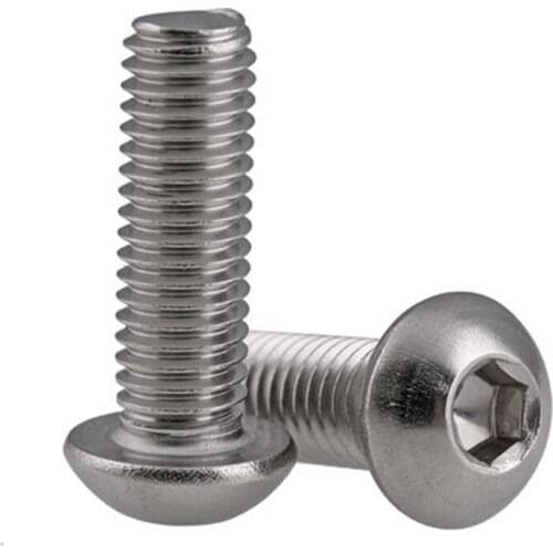 20pcs M4 304 stainless steel round head socket head cap screw Hexagon socket side caps screws 5mm-28 mm Length