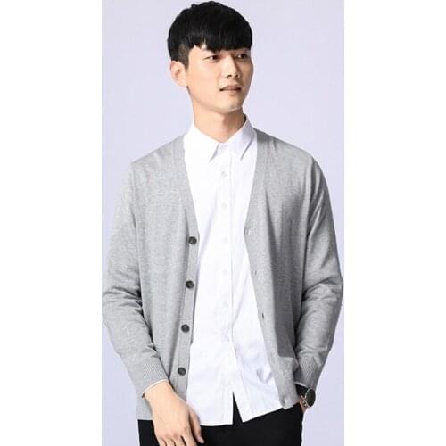 2019 Solid Comfy Knitted Sweater MenS Autumn Winter Warm Pullover Cardigan Button Blouse Tops Men Winter Sweater KK2993