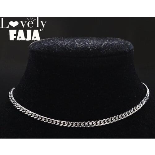 2021 Fashion Punk Stainless Steel Statement Necklace Women Silver Color Neckless Jewelry gargantillas cortas mujer moda N19129