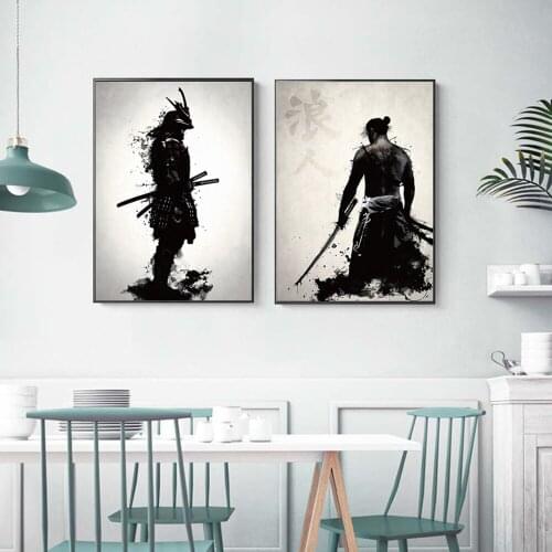 5D Diamond Painting Japanese Samurai Diy Diamond Embroidery Black White Portrait Poster Diamond Art Mosaic Decoration Painting