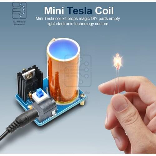 9V 12V BD243 Mini Tesla Coil Module Magic Props DIY Parts Empty Lights Technology Diy Electronics BD243C DIY Mini Tesla Coil Kit