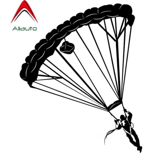 Aliauto Creative Car Sticker Interesting Sport Parachute Fitness Silhouette Vinyl Accessories Reflective Decal,18cm*14cm