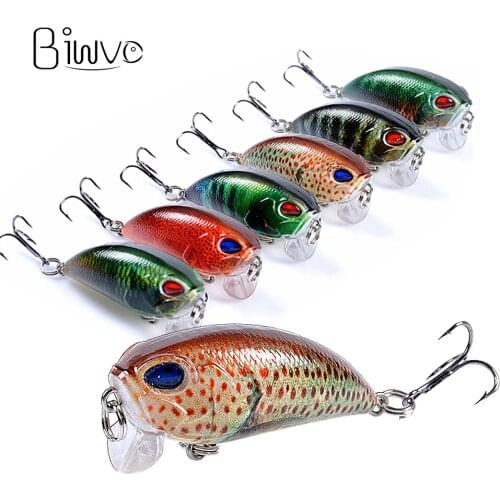 BIWVO 5CM Minnow Small Fish Lure With Triple Hook Spinner Swimbait Equipment The Goods For Sea Fishing Accessories