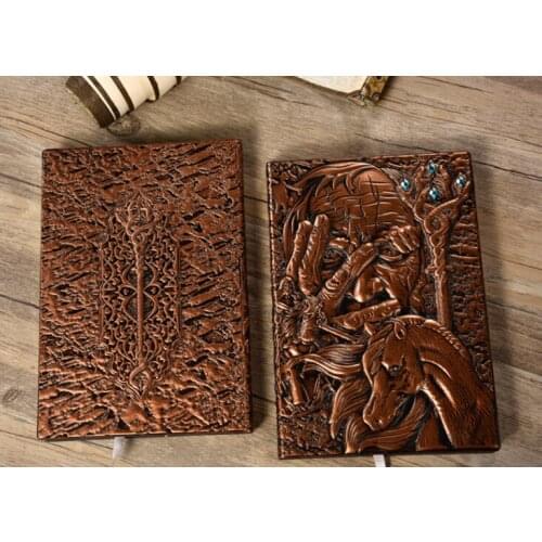 A5 Size Embossed Retro Notebook High End Business Notebook Vintage Jornal Planner Students Diary Book PU Cover Hand Account