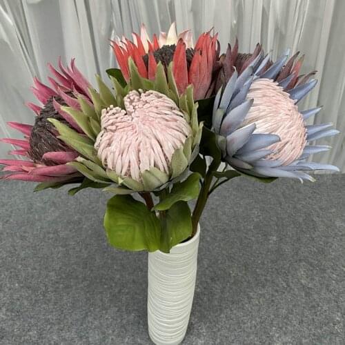Artificial King Protea Single Branch Artificial Flower Wedding Decorative Flower Accessories Artificial Flower Bouquet