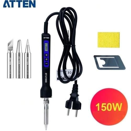 ATTEN Adjustable Temperature Electric Soldering Iron Portable Digital Solder Station LCD Display Auto Sleep ESD ST-2080D