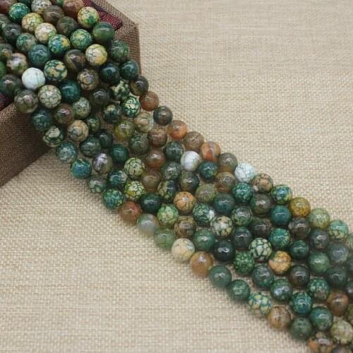 Faceted Round Green Fire Agates Beads Natural Stone Beads Pick Size 14/10/12 mm Beads For Jewelry Making Bracelet Necklace Beads