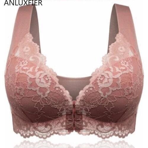 Ruben 9678 Full Cup Bra Lingerie Women Comfortable Sexy Lace Underwear Front Buckle Non-adjusted Straps Breathable Bras