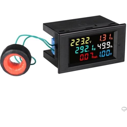 Power meter frequency meter power factor detector 0-100A Liuxian