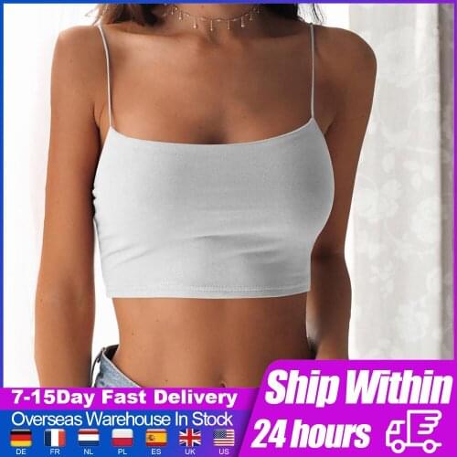 Crop Top Sleeveless Sexy Breathable Plus Size Underwear Women tops Tank Bustier Spaghetti U Neck Strap Female Clothes Backless