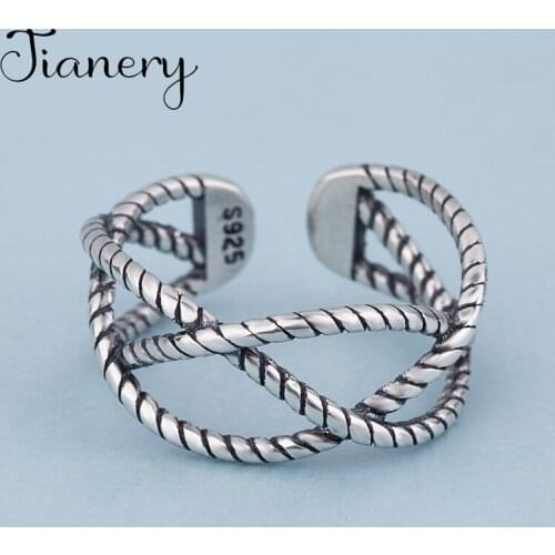 Personality Boho Cross Chains Rings For Women Charm Wedding Jewelry Adjustable Antique Finger Ring Anillos 2021