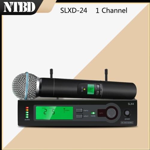 NTBD Top Quality SLX SLX24 BETA58/SM58 UHF Professional Wireless Microphone System Super Cardioid BETA Handheld Microfone Mic