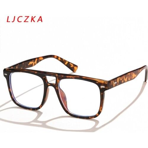 Oversize Anti Blue Light Computer Glasses Frame Vintage Square Eyeglasses Women Blue Light Blocking Glasses Protection Eyewear