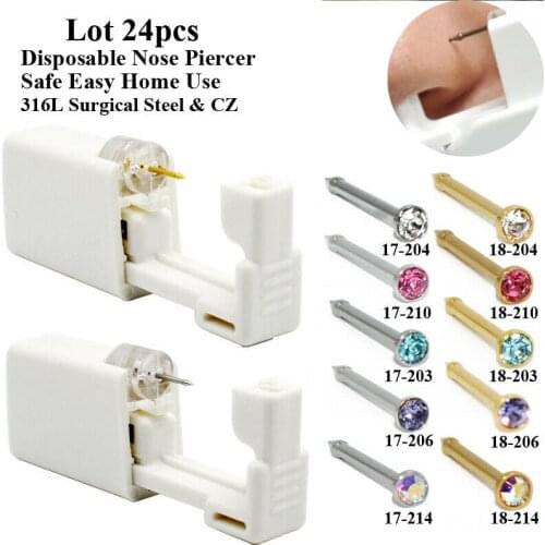 CHUANCI Lot 24pcs Disposable Nose Piercing Unit Nose Piercing Gun Nose Piercer wholesale