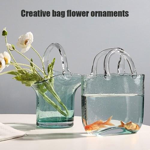 Clear Glass Vases for Decor Bubble Flower Desktop Floor Glass Vase Decoration Home for Table Centerpieces Floral Arrangement