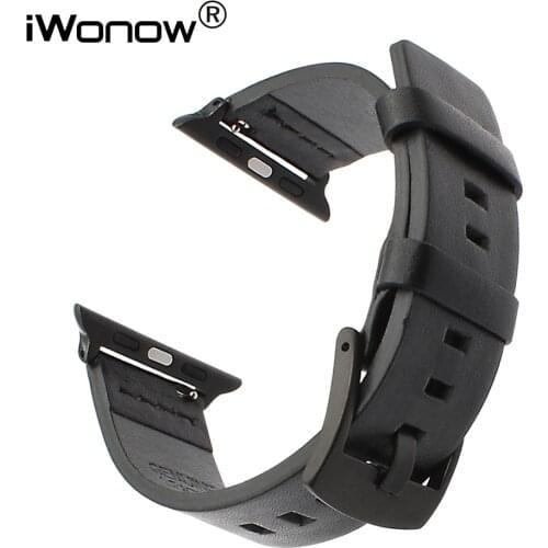 Italy Genuine Leather Watchband for iWatch Apple Watch 38mm 40mm 42mm 44mm Series 5 4 3 2 1 Band Steel Buckle Strap Bracelet