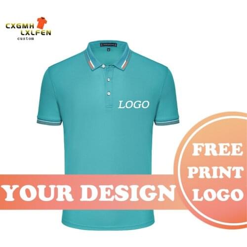 7-color POLO shirt custom summer new unisex fashion all-match lapel short sleeve printing DIY brand text