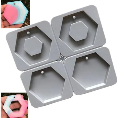 Silicone Soap Mold Handmade Hexagonal Aromatherapy Wax Plaster Soap Making Molds DIY 4 Cavity Candle Soap Mold Candle Molds