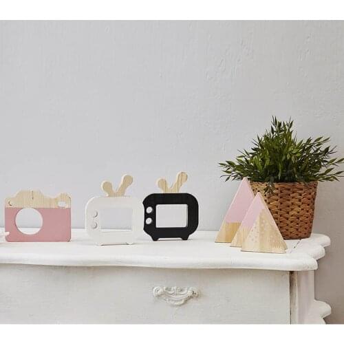 Nordic Nursery Decor Kids Wooden Television Ornaments For Kids Room Pink Toy Box For Girl Room Decor Photography Props