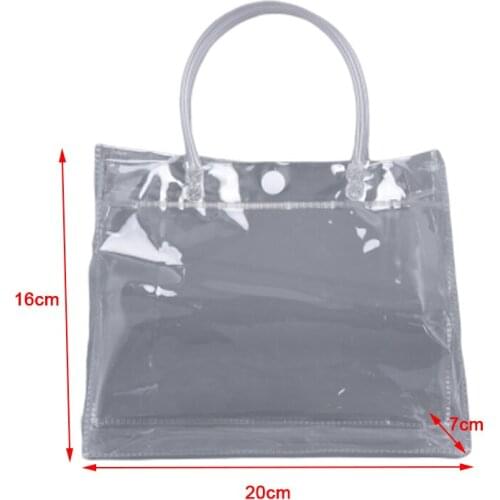 1 Piece New Clear Tote Bag PVC Transparent Shopping Bag Shoulder Handbag Stadium Approved Environmentally Storage Bags