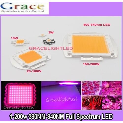 3W 10W 20W 30W 50W 100W 150W 200W 380-840NM led grow chip,full spectrum led grow lights for hydroponics