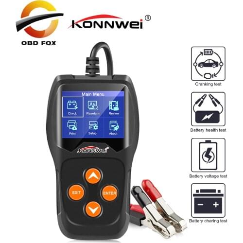KONNWEI KW600 12V Car Battery Tester 100 to 2000CCA 12 Volt Battery tools for the car Quick Cranking Charging Diagnose code scan
