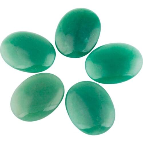 TUMBEELLUWA 1Lot (5Pc) Green Aventurine Oval Worry Stones,Palm Pocket Stone,Healing Crystal Chakra Reiki Balancing