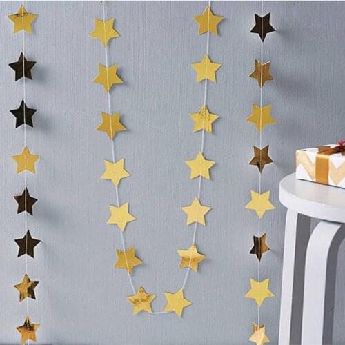 Bright Star Paper Garlands Pendant String Banners Party Decoration Birthday Wedding Supplies Party U2L6