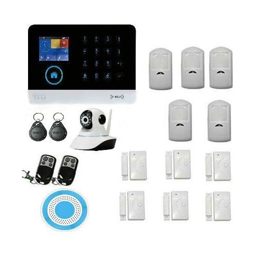 Yobang Security WIFI RFID GSM Home Security Alarm System With RU ES PL DE Switchable Touch Panel LCD Disply APP Remote Control