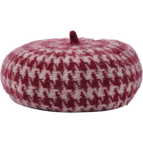 Vogue Hat For Winter 100% Wool Women Beret Female Knitted Cotton Wool Hats Cap Autumn 2019 Brand New Womens Hats Caps