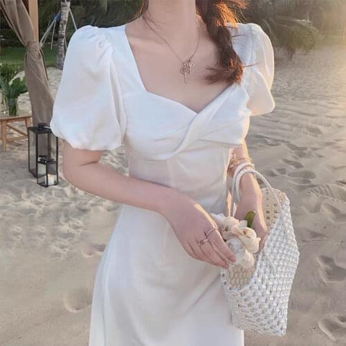 Casual Elegant Cotton High Waist Party Maxi Linen Long Dress Ruffled White Vestidos A-line Office Lady Women Dresses Summer 2021
