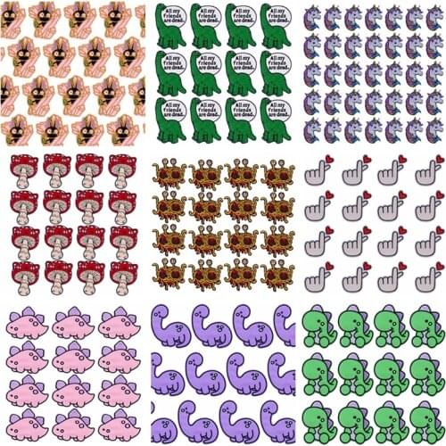 Prajna 10PCS Cartoon Iron On Patches Cat Embroidered Stickers On Clothing Ornament Wholesale Unicorn Badges DIY T-shirt Applique