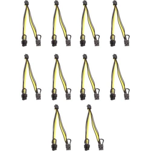 10Pcs PCI-E PCIE 8P Female to Dual 8Pin 6+2P Male GPU image Video Card Miner Power Extension Cable Cord 18AWG Wire