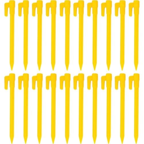 20Pcs/Set Stake Ground Awning Camping Tools Tent Pegs Nail Plastic Tent Hook Stakes Beach Mat Windproof Camping Tents