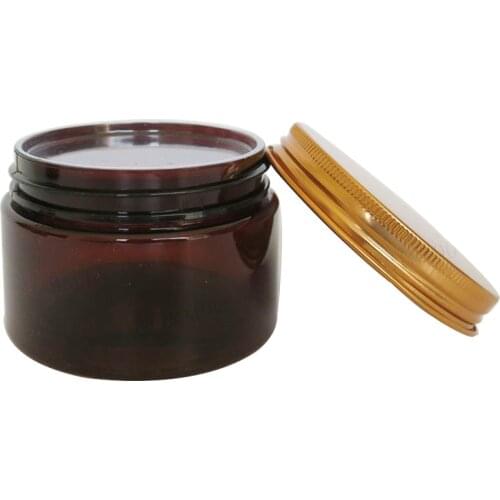 30pcs/lot 120g Amber PET cream jar, 4oz cream bottle with gold aluminum lids and Inner Pad