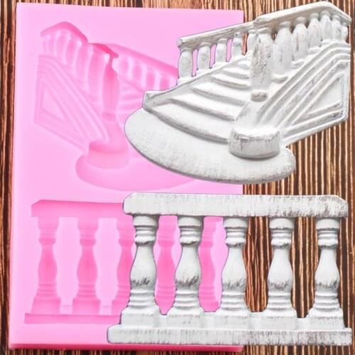 3D Staircase Railing Border Silicone Molds DIY Cake Decorating Fondant Mold Cake Baking Candy Clay Chocolate Gumpaste Mould