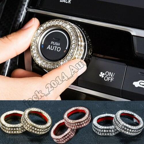 Aluminum alloy Diamond Ring Knob Trim Cover Fit for 2016 2017 2018 2019 Honda Civic Sedan Coupe Hatchback