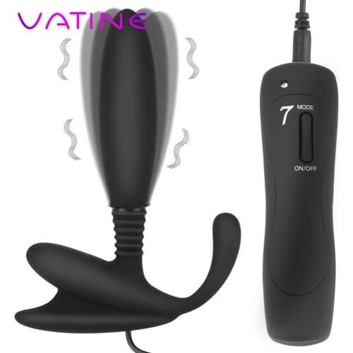 VATINE 7 Frequency Butt Plug Anal Vibrator Clitoris Stimulator Remote Contorl Male Prostate Massager Silicone Sex Toys for Man