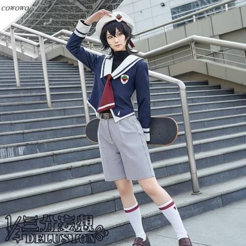 Anime! SK8 The Infinity Miya Handsome School Uniform Cosplay Costume Halloween Carnival Party Suit Dailydress For Men 2021 NEW