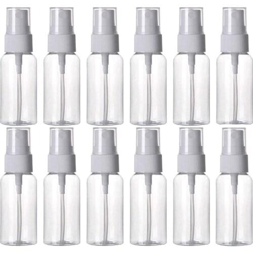 Free Shipping 25pcs 30ml 1 oz.Empty Plastic Clear White Small Travel Bottles with Fine Mist Sprayer for Cleaning Solutions