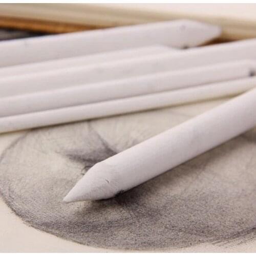 Free shipping 3/6Pcs white Double Head Durable Art Drawing Tool Pastel New Blending Smudge Escolar Sketching Paper Pencil pen