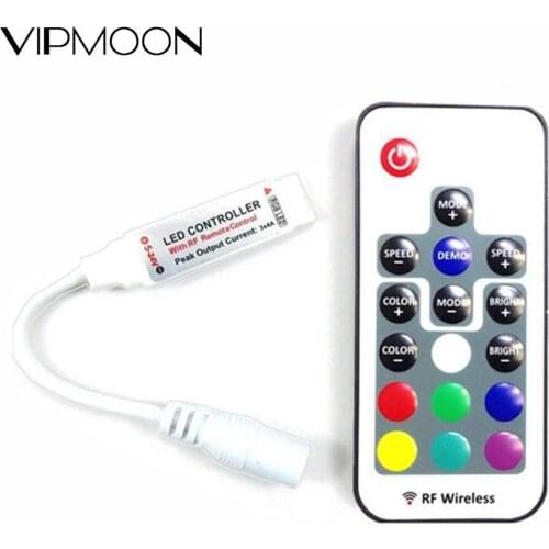 17-Key Mini RF Wireless LED Dimming Remote Control For 5050/3528/5730/5630/3014 RGB Color Strips