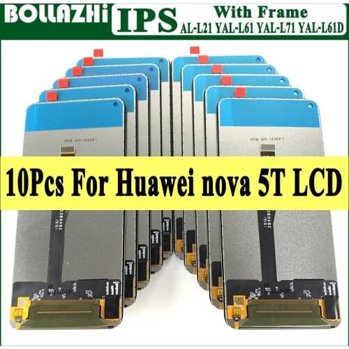 Wholesale 10 Piece/lot Display For Huawei Nova 5T LCD Touch Screen Digitizer Assembly With Frame For Nova 5t 5 t YAL-L21 Screen