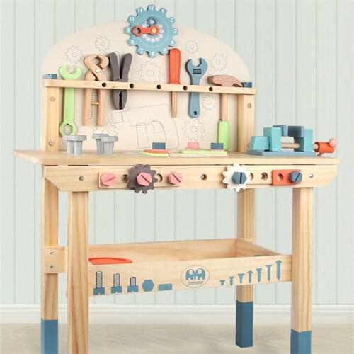 Youle Than Childrens Simulation Wooden Tool Table Luban Chair Boy Toy Puzzle Play House Nut Assembly